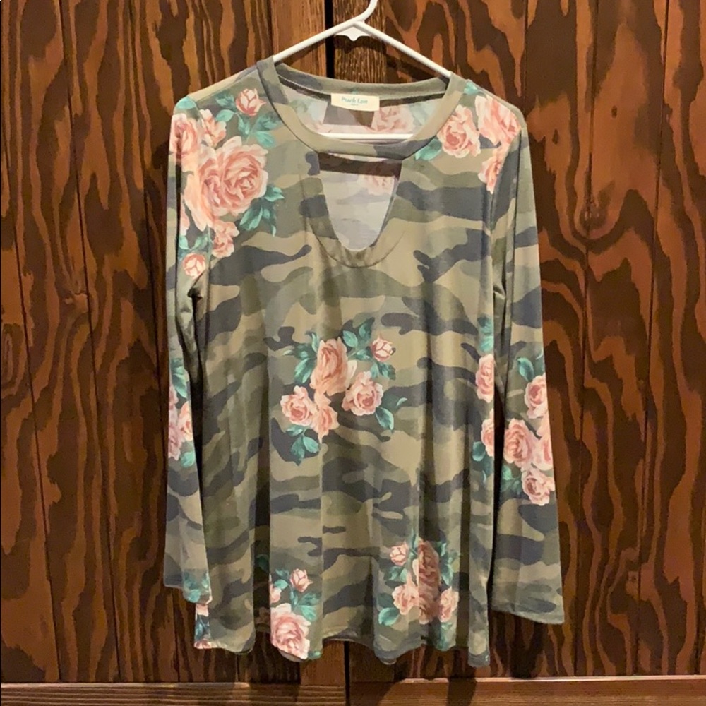 Camo long sleeve top